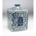Aa Importing AA Importing 59755 Antiqued Pale Green & Blue Square Jar with Lid 59755